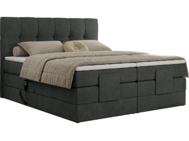 Łóżko kontynentalne VITTORIA 160x200 - Matana 05 - ciemny szary - OUTLET