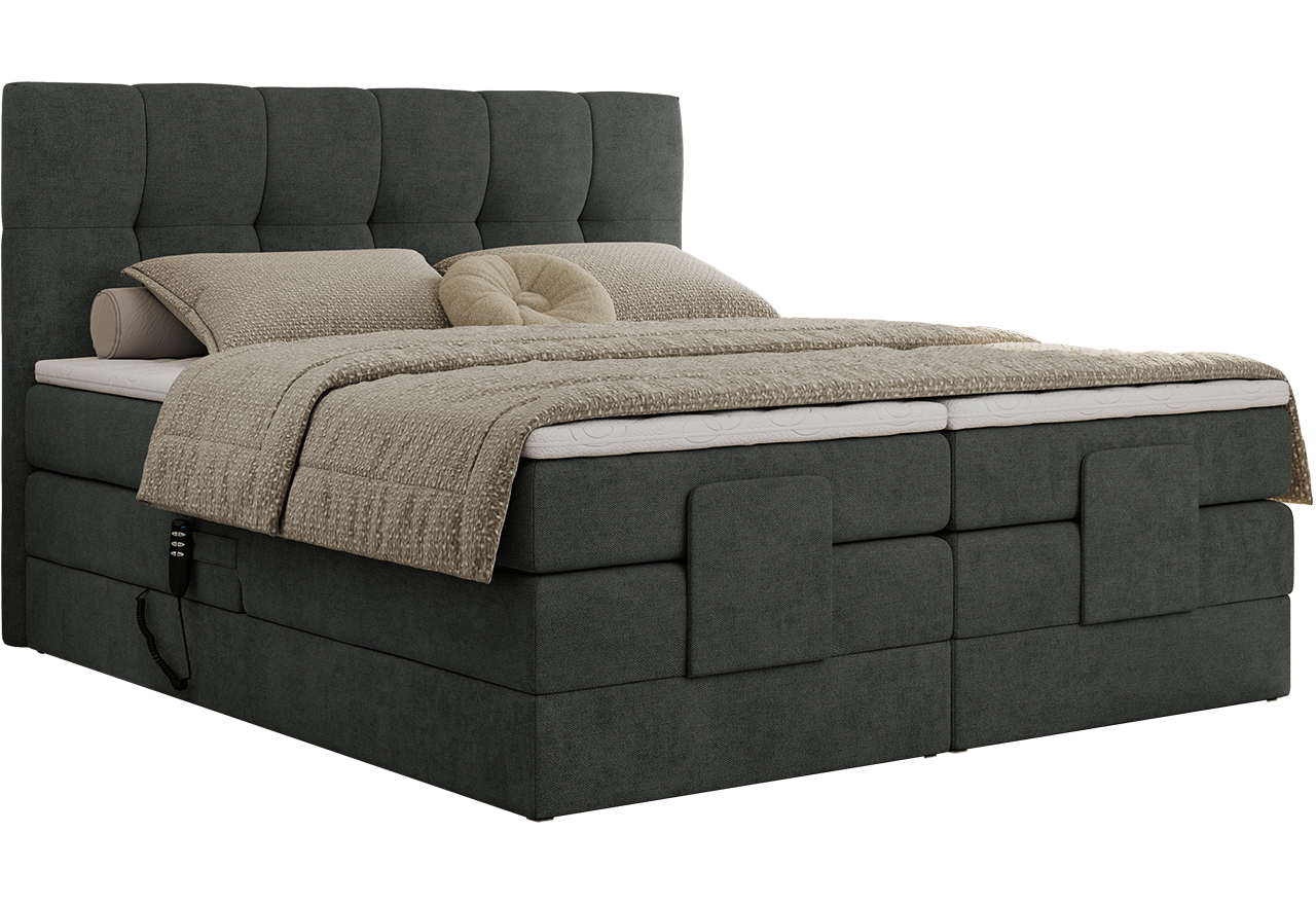 Łóżko kontynentalne VITTORIA 160x200 - Matana 05 - ciemny szary - OUTLET