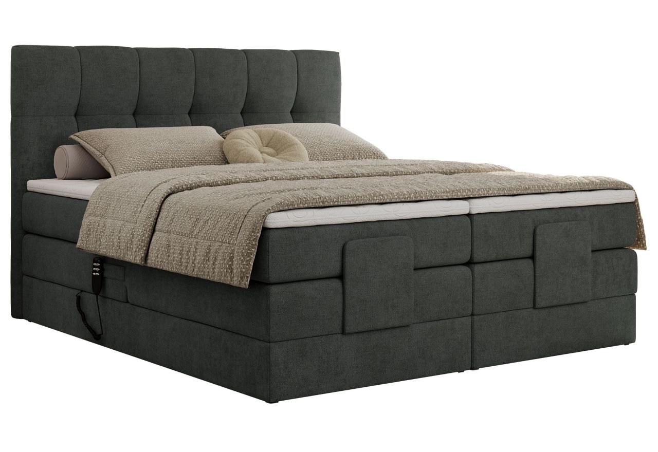 Łóżko kontynentalne VITTORIA 160x200 - Matana 05 - ciemny szary - OUTLET