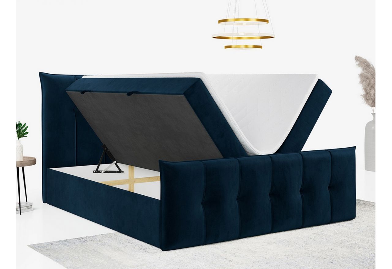 Łóżko kontynentalne PREMIUM 11 200x200 - Monolith 77 - niebieski - OUTLETU