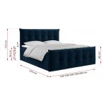 Łóżko kontynentalne PREMIUM 11 200x200 - Monolith 77 - niebieski - OUTLETU