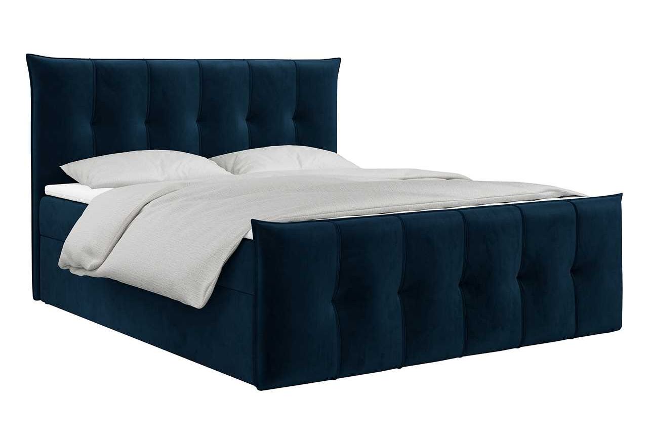 Łóżko kontynentalne PREMIUM 11 200x200 - Monolith 77 - niebieski - OUTLETU