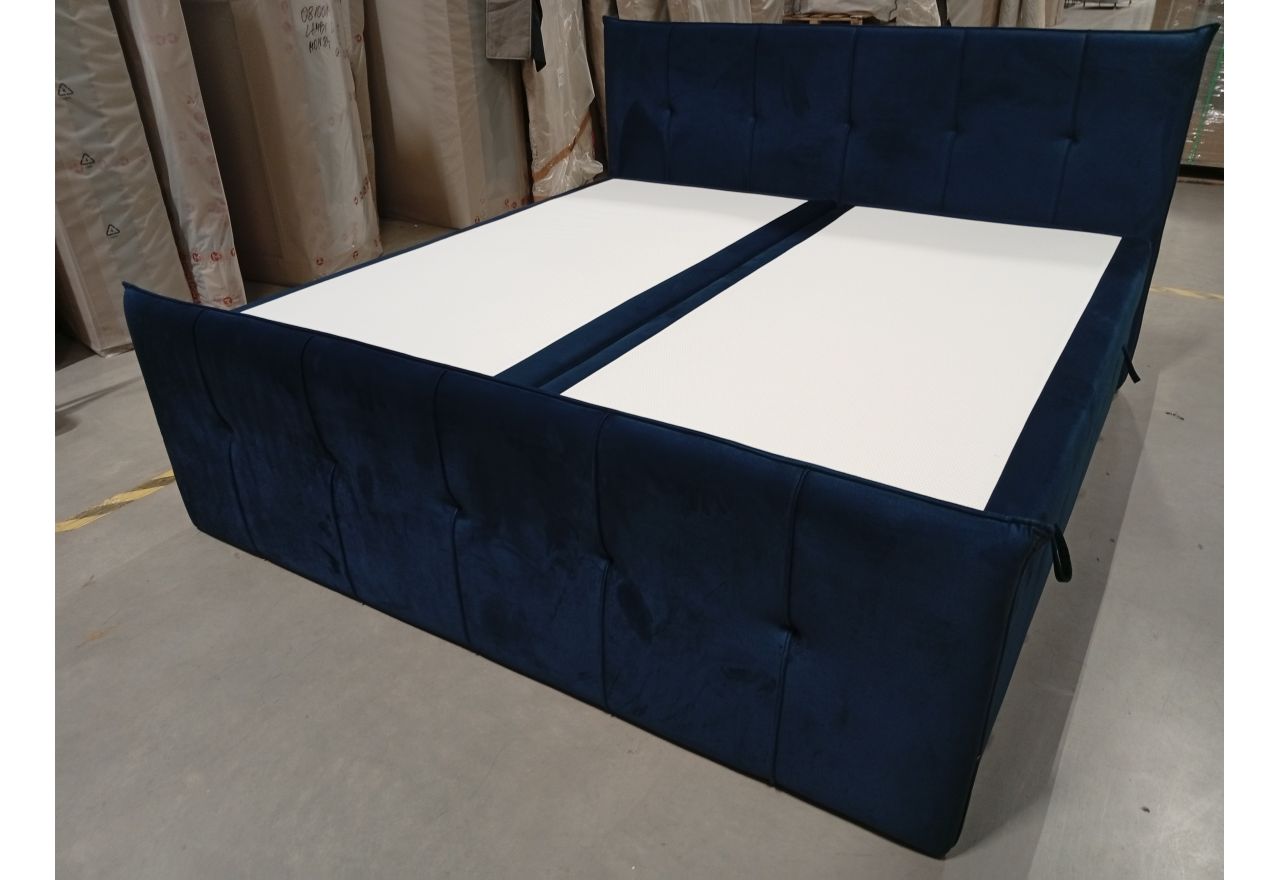 Łóżko kontynentalne PREMIUM 11 200x200 - Monolith 77 - niebieski - OUTLETU