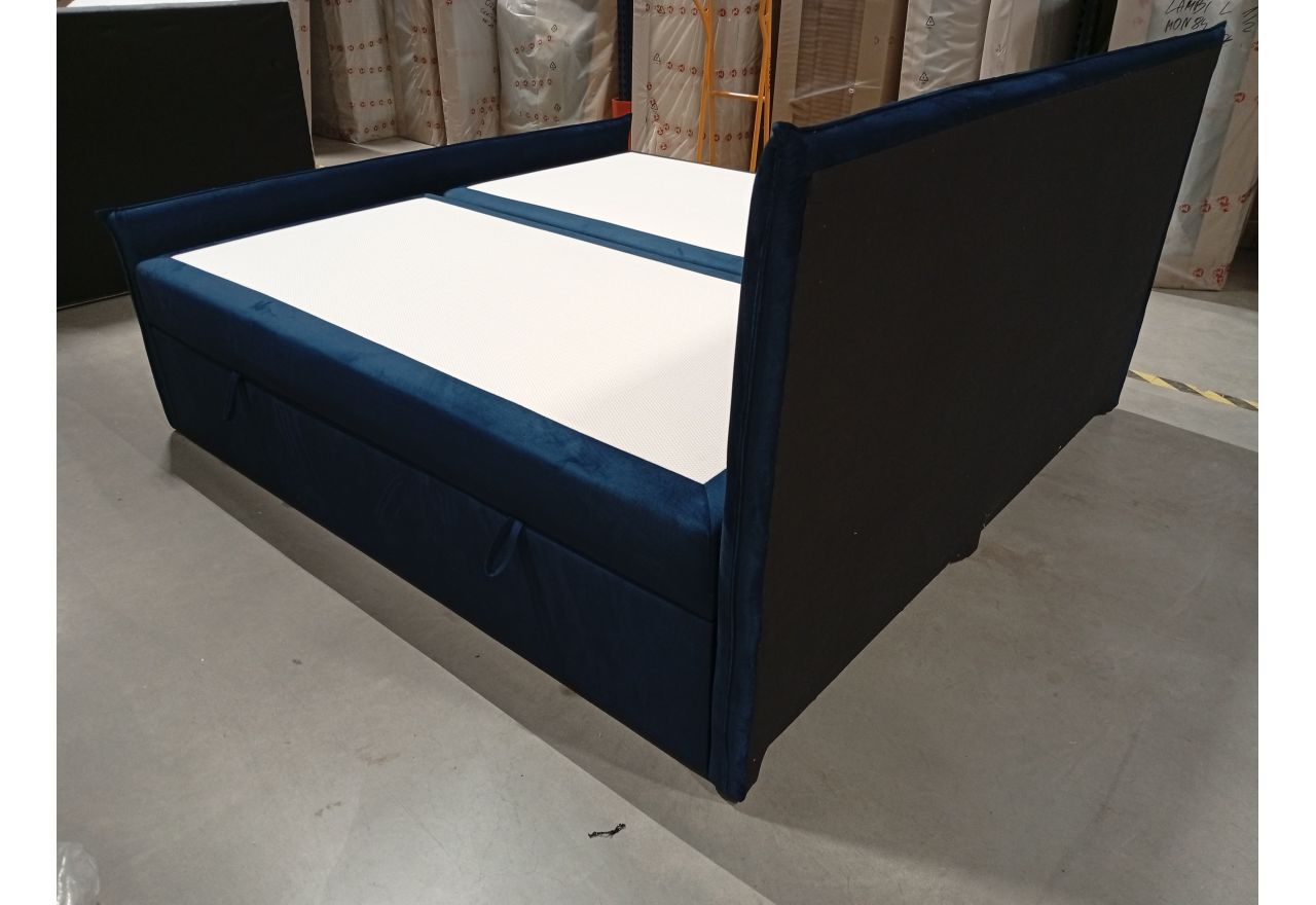 Łóżko kontynentalne PREMIUM 11 200x200 - Monolith 77 - niebieski - OUTLETU