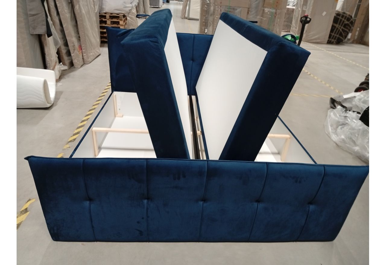 Łóżko kontynentalne PREMIUM 11 200x200 - Monolith 77 - niebieski - OUTLETU