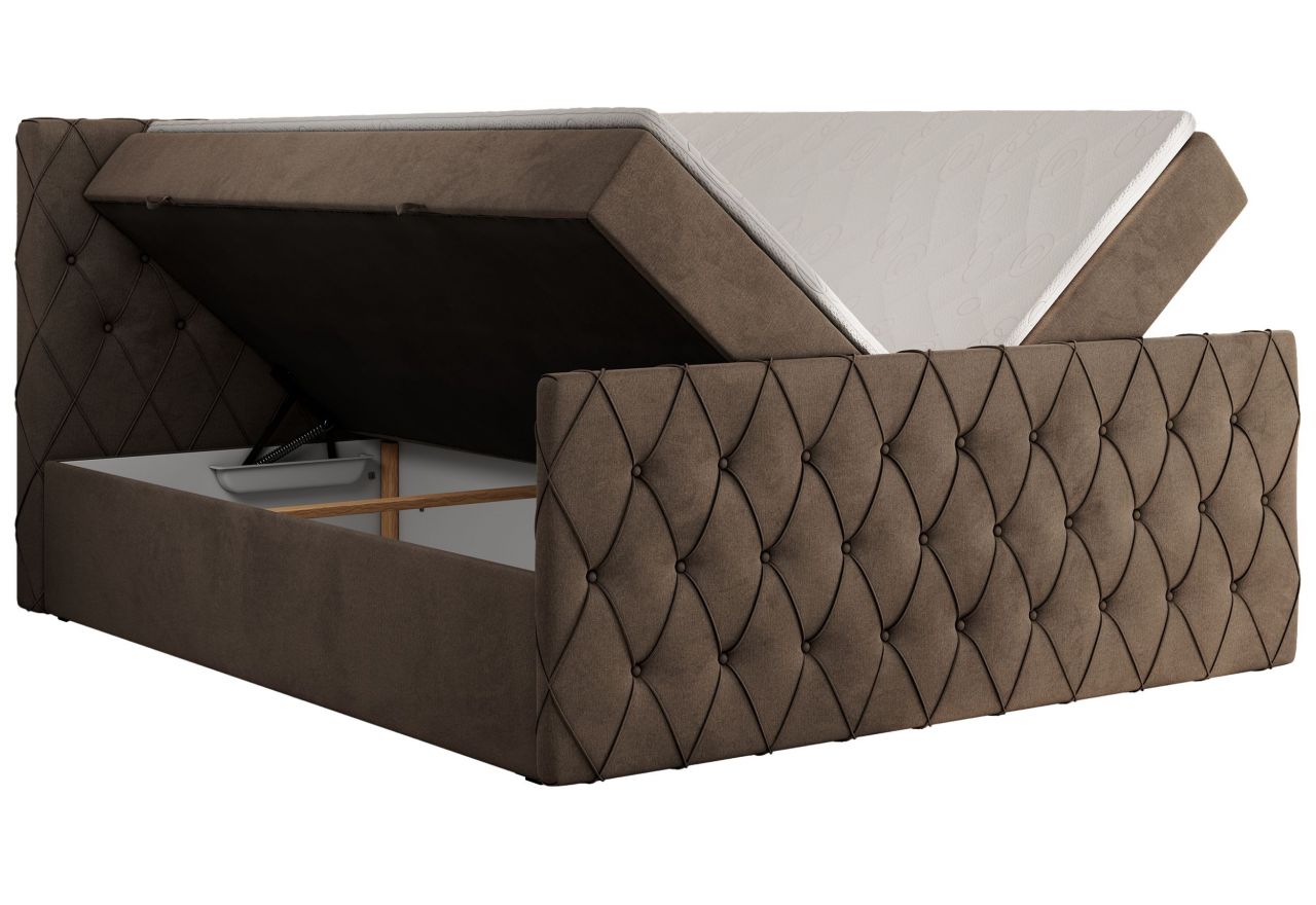 Łóżko kontynentalne MIREN DUO 160x200 - Monolith 15 - brązowy - OUTLET