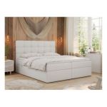 Łóżko kontynentalne ERNI 120x200 - Soft 17 - biała ekoskóra - OUTLETU