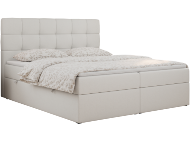 Łóżko kontynentalne ERNI 120x200 - Soft 17 - biała ekoskóra - OUTLETU