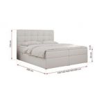 Łóżko kontynentalne ERNI 120x200 - Soft 17 - biała ekoskóra - OUTLETU