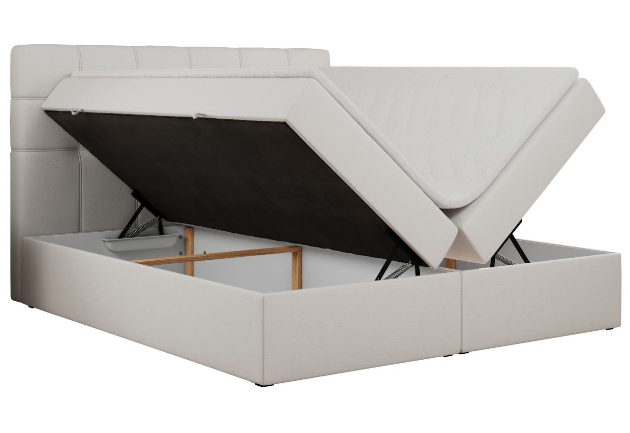 Łóżko kontynentalne ERNI 120x200 - Soft 17 - biała ekoskóra - OUTLETU