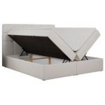 Łóżko kontynentalne ERNI 120x200 - Soft 17 - biała ekoskóra - OUTLETU