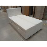 Łóżko kontynentalne ERNI 120x200 - Soft 17 - biała ekoskóra - OUTLETU