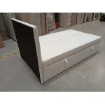 Łóżko kontynentalne ERNI 120x200 - Soft 17 - biała ekoskóra - OUTLETU