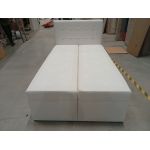 Łóżko kontynentalne ERNI 120x200 - Soft 17 - biała ekoskóra - OUTLETU