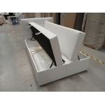 Łóżko kontynentalne ERNI 120x200 - Soft 17 - biała ekoskóra - OUTLETU