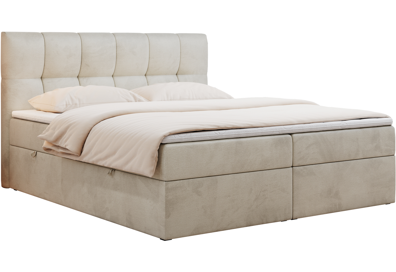 Łóżko kontynentalne RICO 140x200 - Monolith 02 - beżowy - OUTLET