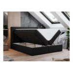 Łóżko kontynentalne GOLD 5 180x200 - Soft 11 - czarna ekoskóra - OUTLET