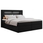 Łóżko kontynentalne GOLD 5 180x200 - Soft 11 - czarna ekoskóra - OUTLET