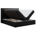 Łóżko kontynentalne GOLD 5 180x200 - Soft 11 - czarna ekoskóra - OUTLET