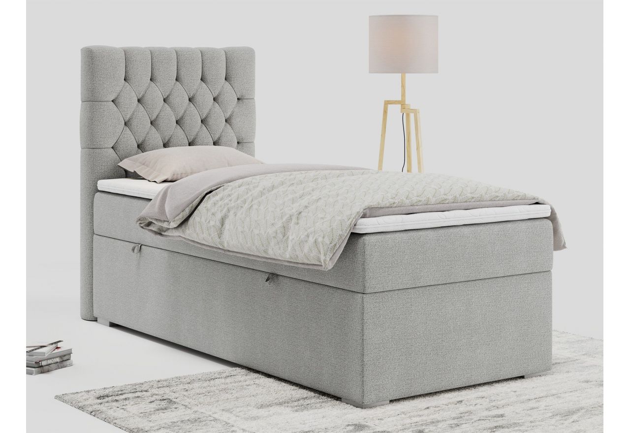 Łóżko kontynentalne PERA 90x200 - Matana 01 - jasny szary - OUTLET