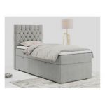 Łóżko kontynentalne PERA 90x200 - Matana 01 - jasny szary - OUTLET