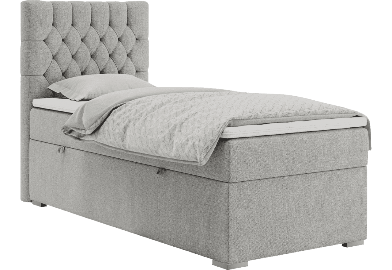 Łóżko kontynentalne PERA 90x200 - Matana 01 - jasny szary - OUTLET