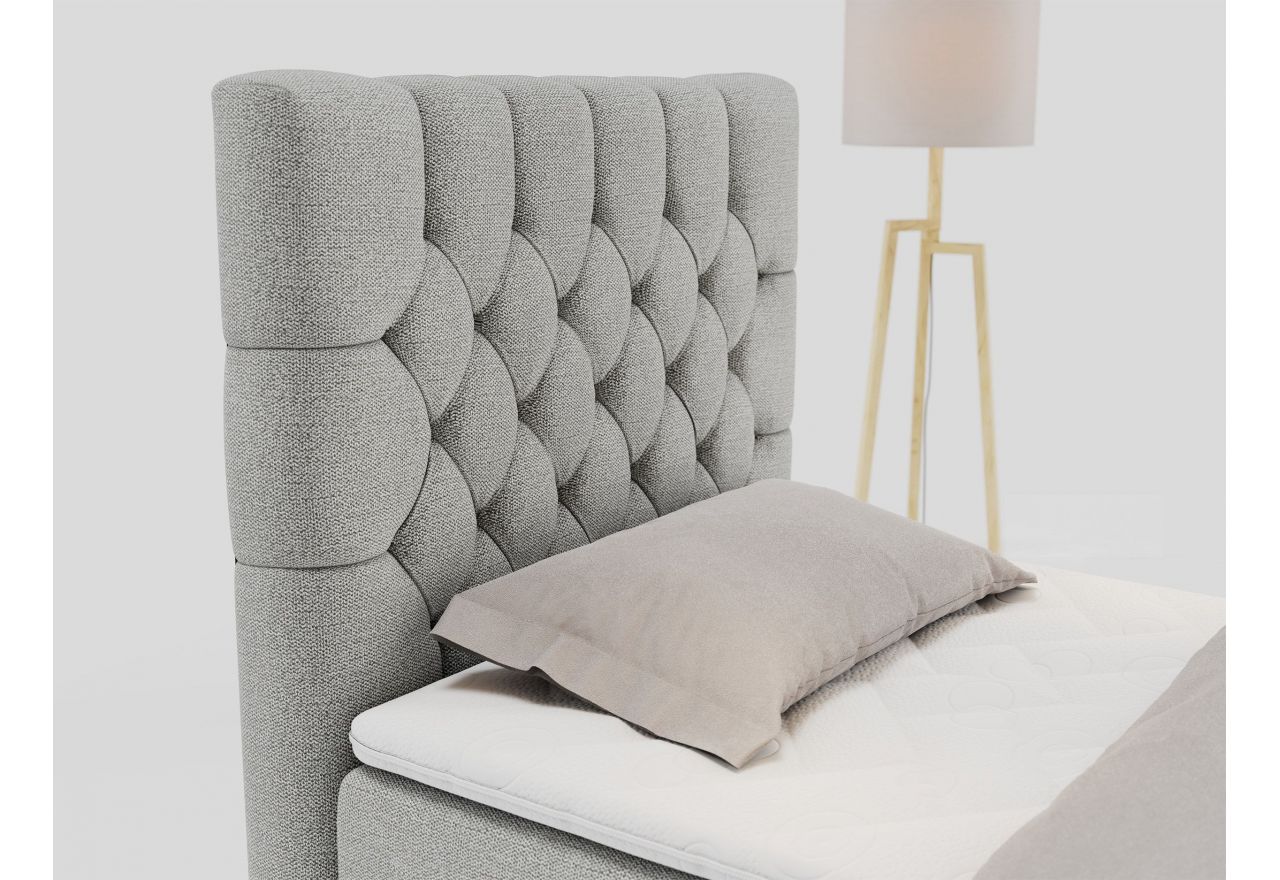 Łóżko kontynentalne PERA 90x200 - Matana 01 - jasny szary - OUTLET