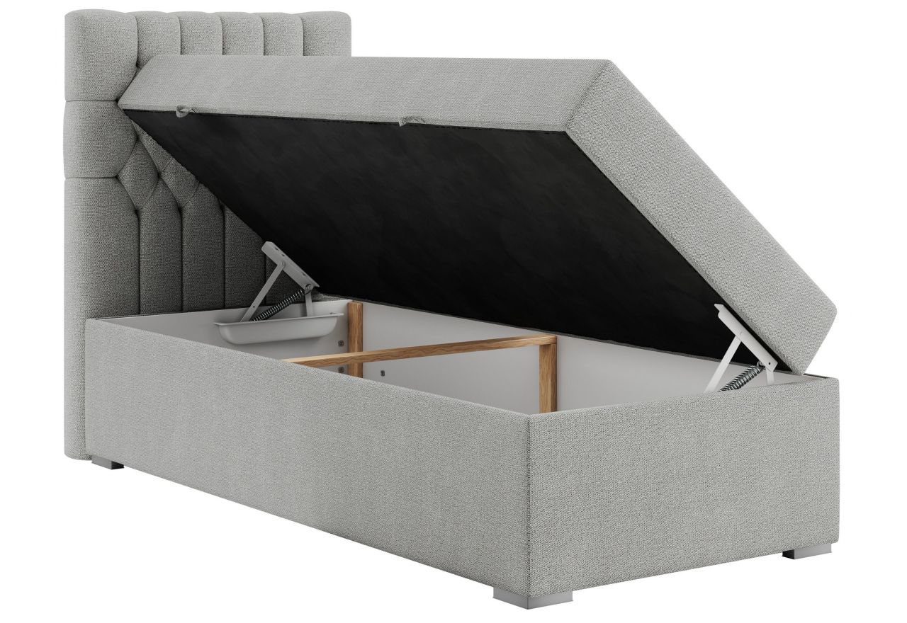 Łóżko kontynentalne PERA 90x200 - Matana 01 - jasny szary - OUTLET