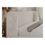 Łóżko tapicerowane EMORA CLASSIC DUO 180x200 - materac pocket - beżowy, sztruks