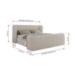 Łóżko tapicerowane EMORA CLASSIC DUO 200x200 - materac multipocket - beżowy, sztruks