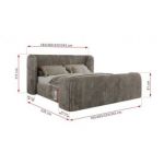 Łóżko tapicerowane EMORA CLASSIC DUO 160x200 - materac pocket - jasnobrązowy, sztruks