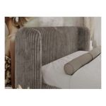 Łóżko tapicerowane EMORA CLASSIC DUO 180x200 - materac pocket - jasnobrązowy, sztruks