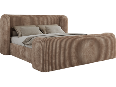 Łóżko tapicerowane EMORA CLASSIC DUO 200x200 - brązowy, sztruks