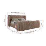Łóżko tapicerowane EMORA CLASSIC DUO 160x200 - materac pocket - brązowy, sztruks