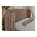 Łóżko tapicerowane EMORA CLASSIC DUO 180x200 - materac pocket - brązowy, sztruks