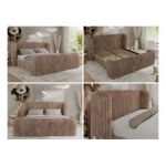 Łóżko tapicerowane EMORA CLASSIC DUO 180x200 - materac pocket - brązowy, sztruks