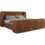 Łóżko tapicerowane EMORA CLASSIC DUO 180x200 - materac pocket - pomarańczowy, sztruks