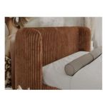 Łóżko tapicerowane EMORA CLASSIC DUO 180x200 - materac pocket - pomarańczowy, sztruks