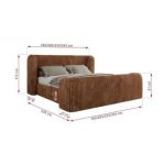 Łóżko tapicerowane EMORA CLASSIC DUO 200x200 - materac pocket - pomarańczowy, sztruks