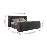 Łóżko tapicerowane EMORA CLASSIC DUO 180x200 - materac pocket - szary, sztruks