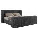 Łóżko tapicerowane EMORA CLASSIC DUO 180x200 - materac multipocket - szary, sztruks