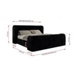 Łóżko tapicerowane EMORA CLASSIC DUO 140x200 - materac multipocket - czarny, sztruks