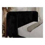 Łóżko tapicerowane EMORA CLASSIC DUO 180x200 - materac multipocket - czarny, sztruks