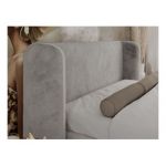 Łóżko tapicerowane EMORA CLASSIC DUO 200x200 - materac multipocket - jasnoszary, plusz