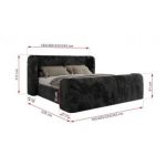 Łóżko tapicerowane EMORA CLASSIC DUO 140x200 - materac pocket - ciemnoszary, plusz