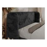 Łóżko tapicerowane EMORA CLASSIC DUO 160x200 - materac multipocket - ciemnoszary, plusz
