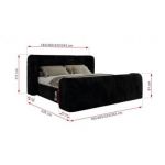 Łóżko tapicerowane EMORA CLASSIC DUO 140x200 - materac pocket - czarny, plusz