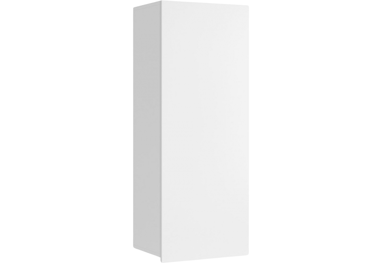 Szafka pionowa wisząca do salonu z półkami w środku - CONTROL Biały / Biały połysk