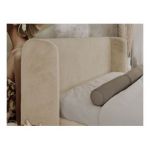 Łóżko tapicerowane EMORA CLASSIC DUO 180x200 - materac pocket - kremowy, plusz