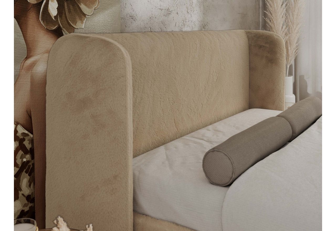 Łóżko tapicerowane EMORA CLASSIC DUO 200x200 - beżowy, plusz